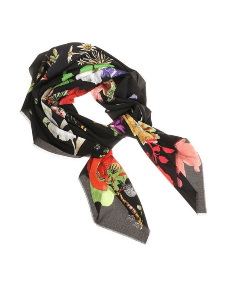 black-floral-scarf-emily-paris