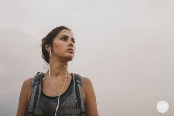 woman looking determined