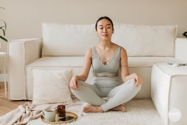 Woman doing a mindfulness meditation.