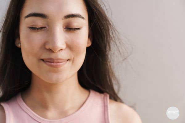 woman visualizing her goals in to reality and success.